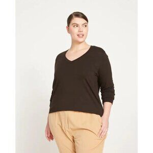 Universal Standard Long Sleeve V Rex Shirt Black Size 18-20